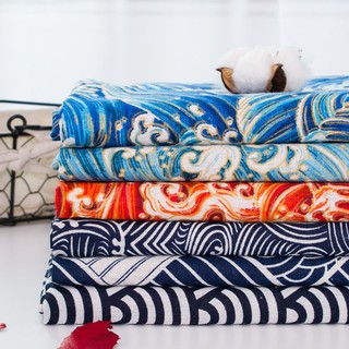 安歌 棉麻烫金加厚和风日式民族布料粗麻布面料沙发抱枕靠垫桌布布料