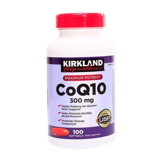 柯克兰Kirkland辅酶Q10美国辅酶素q10扣十适搭泛醇CoQ10软胶囊高含量300mg 1瓶