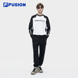 FILA FUSION斐乐潮牌针织长裤男2024春季时尚宽松收口休闲裤 正黑色-BK 160/72A/XS