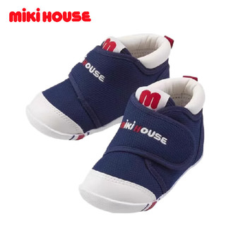 MIKIHOUSE儿童学步帆布鞋透气软底防滑婴儿鞋 一阶段蓝色12.5cm