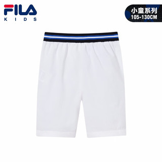 FILA斐乐童装男童休闲短裤夏季外穿2021小童薄款运动五分裤潮 标准白-WT 110cm