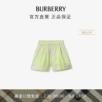 博柏利（BURBERRY）【】女童 格纹棉质混纺短裤80784161 活力青柠色80784161 4Y