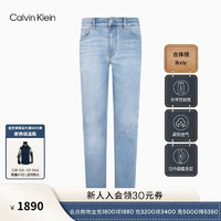 Calvin Klein Jeans24春夏男士通勤复古浅蓝水洗合体弹力牛仔裤J325417 1A4-牛仔浅蓝 28