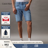 Calvin Klein Jeans24春夏新款男士经典标牌水洗微弹休闲牛仔短裤J325334 1AA-牛仔浅蓝