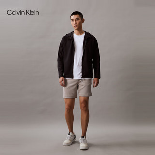 Calvin Klein运动24春夏新款男士字母胶印拼接连帽户外休闲外套4MS4J419 001-太空黑 M