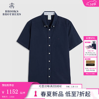 布克兄弟（BrooksBrothers）男士24早春免烫牛津纺修身休闲衬衫 4004-藏青色 XS