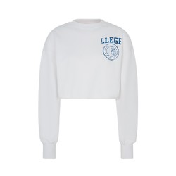RECTO LLEGE系列 90S美式复古校园风图案短款长袖圆领套头卫衣