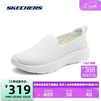 斯凯奇Skechers女子休闲运动健步鞋舒适百搭轻便124834 白色/黄色/WYL 35.5