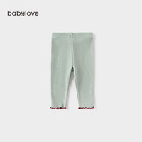 Babylove 婴儿打底裤春秋宝宝裤子高弹力不勒百搭休闲居家长裤睡裤秋裤 影青色 73