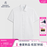 布克兄弟（BrooksBrothers）男士24早春免烫宽距领修身正装衬衫 1001-白色 15/H