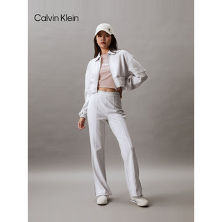 Calvin Klein Jeans24春夏女士时尚高腰纯色开叉微喇休闲裤J223723 PC8-银河灰 S