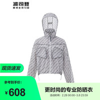 波司登（BOSIDENG）2024夏季女短款防紫外线清透凉感ANNAKIKI联名外套B40523104 白底字母9532 170/92A