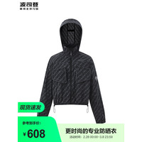 波司登（BOSIDENG）2024夏季女短款防紫外线清透凉感ANNAKIKI联名外套B40523104 黑底字母9383 170/92A