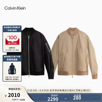 Calvin Klein Jeans24春夏男士双面穿时尚印花棒球领飞行员夹克J325380 BEH-太空黑 XL