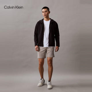 Calvin Klein运动24春夏男士字母胶印拼接连帽户外休闲外套4MS4J419 001-太空黑 XL