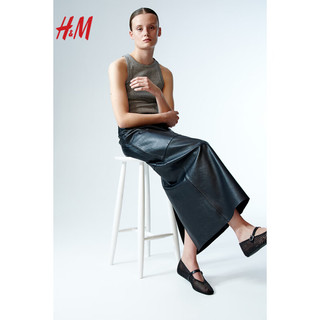 H&M2024春季女装热辣欧美多巴胺女孩穿搭休闲短背心1049251 白色002 165/96A M