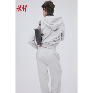 H&M2024春季女装卫裤1193602 混浅灰色008 170/100A