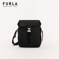 FURLA 芙拉 MAN COSMO男士休闲迷你牛皮单肩斜挎包 黑色