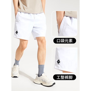 热风2024年夏季男士休闲短裤 04白色 L