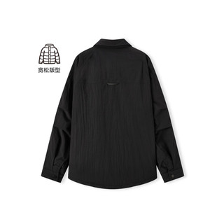 森马（Semir）棉服男2024春季宽松短款棉衣时尚潮流工装外套 黑色90001 180/96A/XL