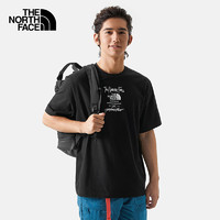 北面（The North Face）短袖T恤男简约LOGO印花宽松透气休闲纯色半袖24春夏|8AUW JK3/黑色 XL/180