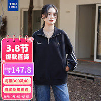 唐狮 TONLION新款女立领侧边织带卫衣WP 黑色 L