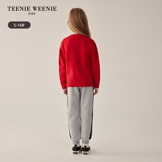Teenie Weenie Kids小熊童装24早春女童撞色侧边系绳运动裤 中灰色 1