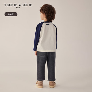 Teenie Weenie Kids小熊童装24早春男宝宝简约直筒松紧腰长裤 灰色 90cm