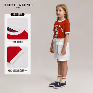 Teenie Weenie Kids小熊童装24春夏男女童宽松活力落肩短袖T恤 藏青色 160cm