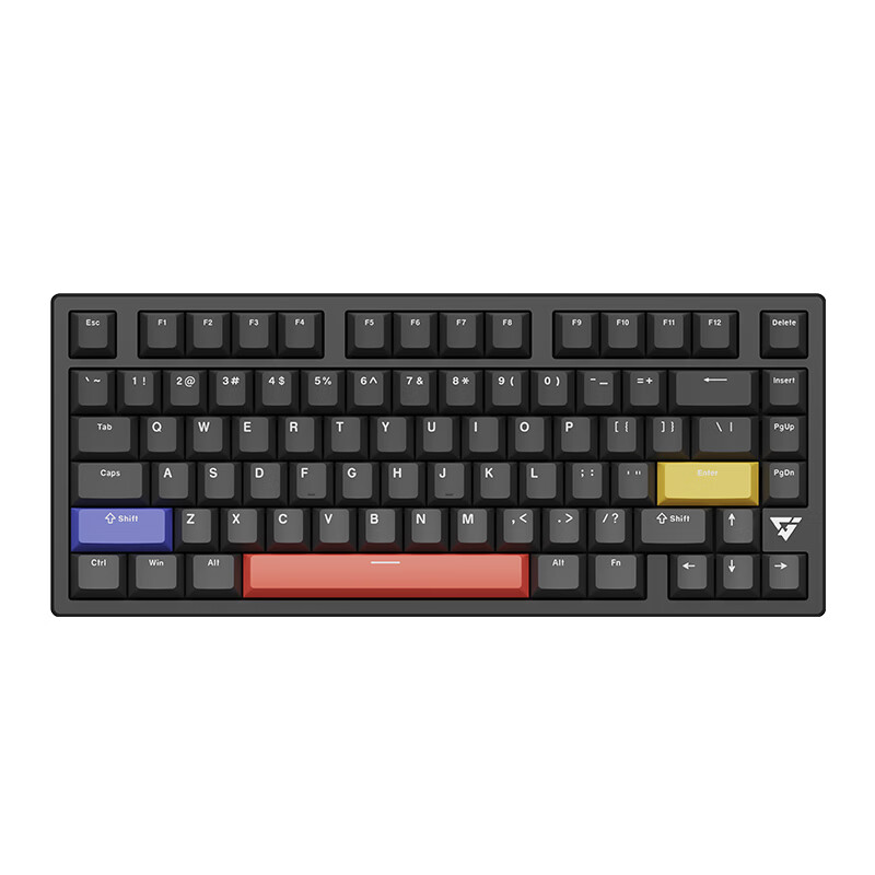 VXE V75X 三模机械键盘 80键 拼色 黑曜石轴 RGB