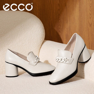 爱步（ECCO）女单鞋 粗跟乐福鞋高跟鞋通勤皮鞋 雕塑55系列222643 