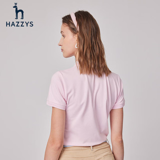 哈吉斯（HAZZYS）女装 夏季款防晒iconic polo衫ASTSE03BE01 浅粉色LP 155/80A 36