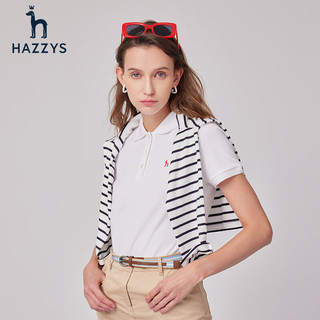 哈吉斯（HAZZYS）女装 夏季款防晒iconic polo衫ASTSE03BE01 白色WT 165/88A 40