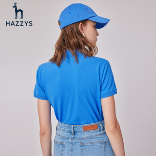 哈吉斯（HAZZYS）女装 夏季款防晒iconic polo衫ASTSE03BE01 蓝色BL 160/84A 38