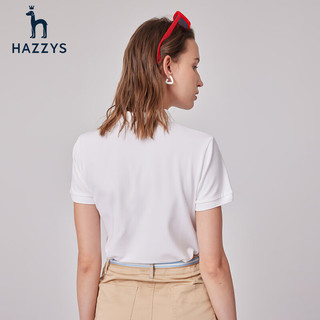 哈吉斯（HAZZYS）女装 夏季款防晒iconic polo衫ASTSE03BE01 白色WT 170/92A 42
