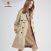 Hush Puppies暇步士女装女士中长款收腰风衣外套 130卡其 S