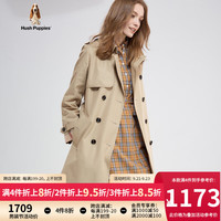 Hush Puppies暇步士女装女士中长款收腰风衣外套 130卡其 XL