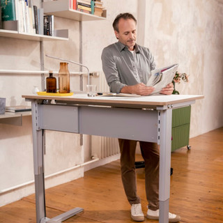 摩尔（moll）T1电脑桌学习桌 极简设计 德国 1.2米 1.5米 柔灰 120cm