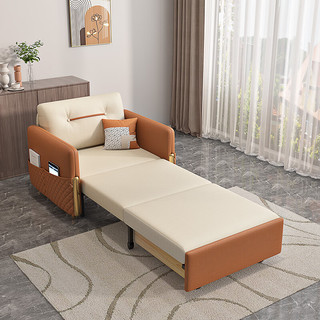 木月沙发床欧简约客厅迷你折叠两用科技布单人沙发 外径1.1米乳胶款 外径1.1米储物-科技布