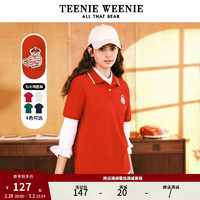 Teenie WeenieTeenie Weenie小熊卡通POLO衫T恤女夏季女t恤 红色 155/XS