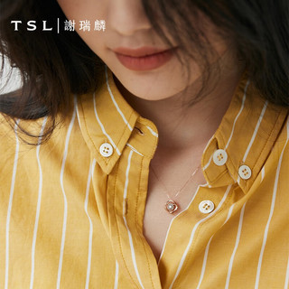 TSL 谢瑞麟 18K金项链女舞动系列彩金钻石锁骨套链BC809 BC809-菱形（钻石共4颗，约3分）