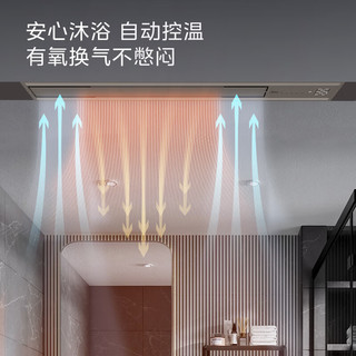 Midea 美的 大功率风暖照明有氧式换气超薄面板浴室可视面板卫生间集成吊顶 120°摆风 10cm窄边