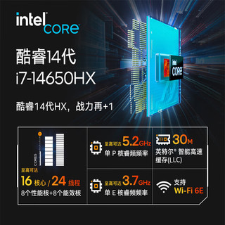 神舟（HASEE）战神T8 2024 14代酷睿i7HX 16英寸游戏本 笔记本电脑(i7-14650HX 16G 1T RTX4060 240Hz 2.5K屏)