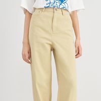 茵曼纯棉休闲裤女直筒显瘦宽松百搭裤子