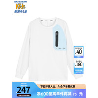 Skechers斯凯奇男童针织长袖T恤衫2024春季运动上衣P124B014 亮白色/0019 165cm