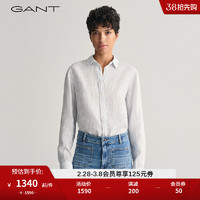 GANT甘特2024春季女士休闲翻领亚麻长袖衬衫|4300276 455浅蓝色 34