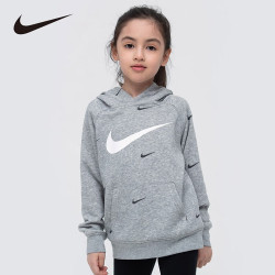 nike耐克童装儿童连帽卫衣春季小童上衣打底衫外套nkbpoh632岩岭灰