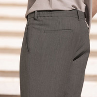 威可多(VICUTU)男士休闲裤春季款舒适微弹裤子商务通勤百搭直筒长裤VBS23122469 咖色 1