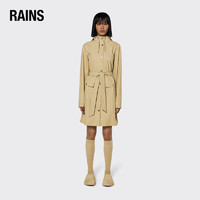 RainsRains 女士休闲防水风衣 时尚简约中长款雨衣外套 Curve W Jacket 沙砾棕 S