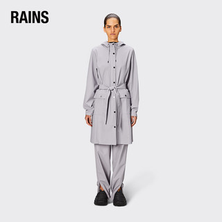 RainsRains 女士休闲防水风衣 时尚简约中长款雨衣外套 Curve W Jacket 浅青绿 L